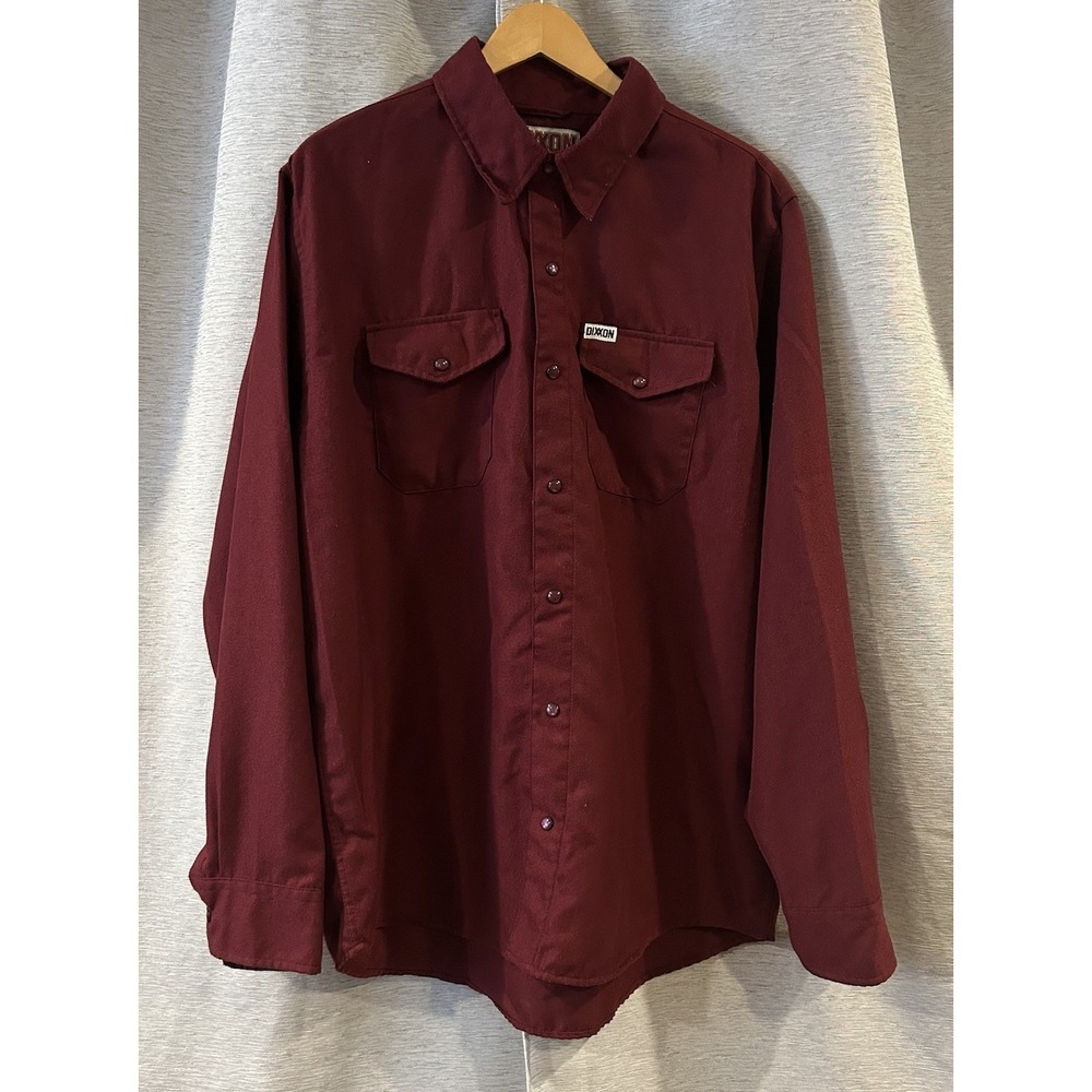 Dixxon Flannel Co The Bordeaux Pearl Snap Button Up Red Burgundy Shirt Men's XL